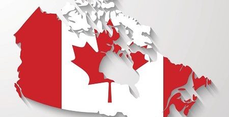 Canada map with shadow effect presentation